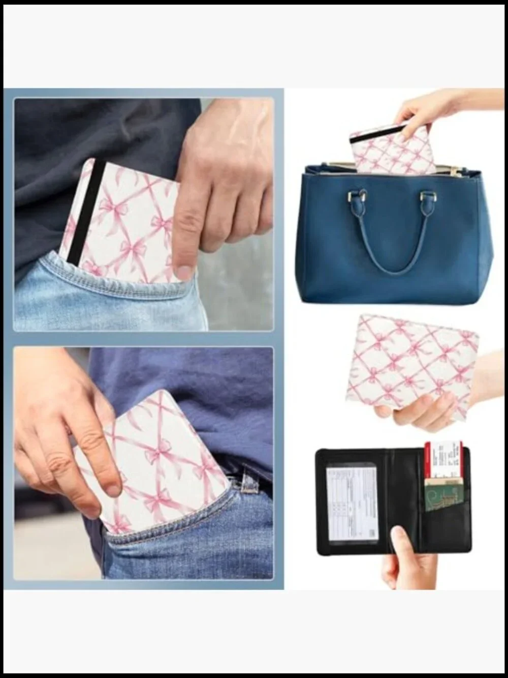 PU Leather Passport Cover RFID Wallet Travel Organizer Credit Card Slots - Picture 4 of 7